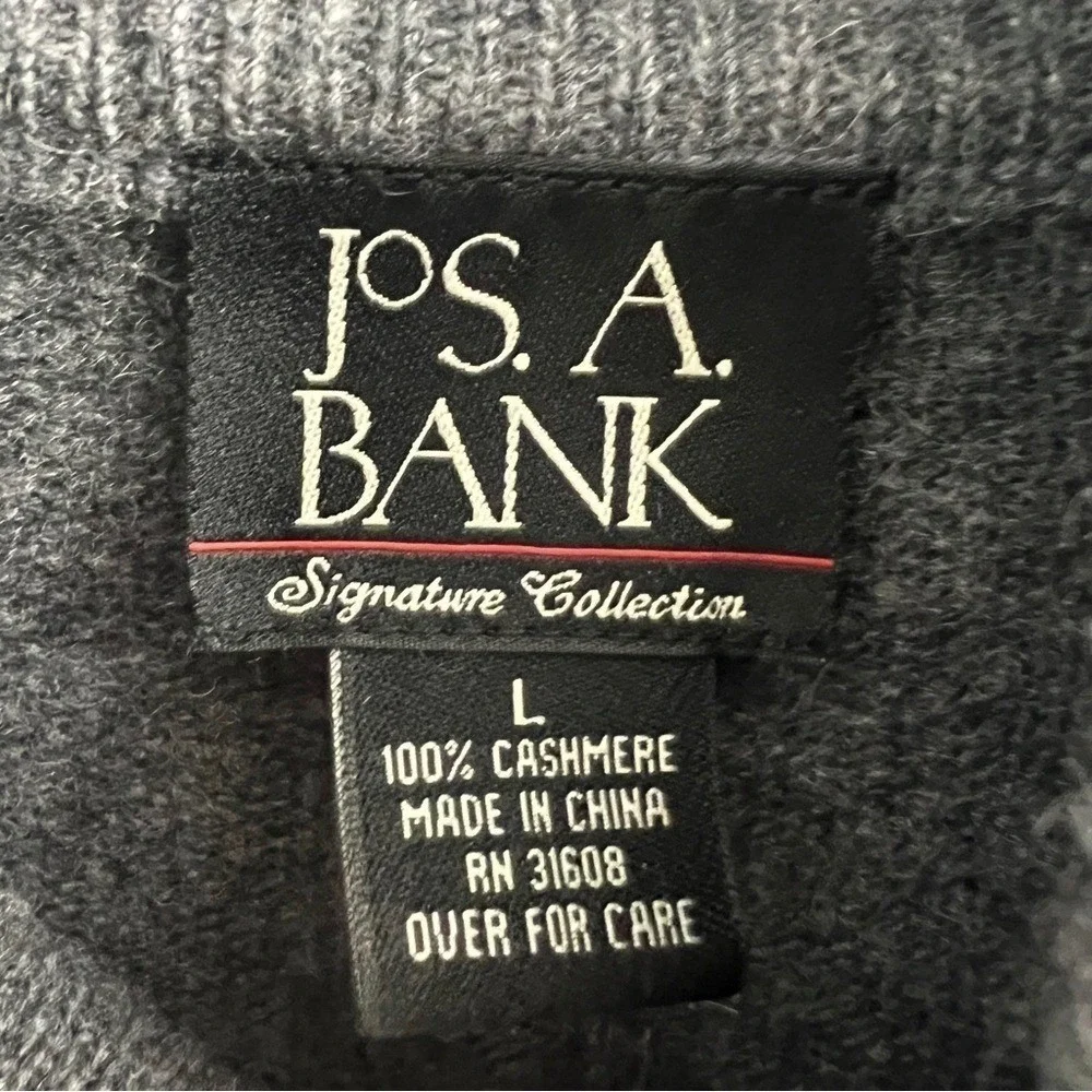 Jos. A. Bank‎ Signature Collection 100% Cashmere Charcoal Quarter Zip L
